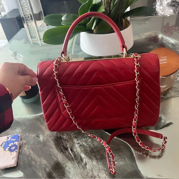 Chanel red trendy CC top handle shoulder bag - Picture 5 of 16